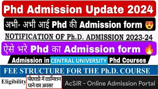 Phd admission update, acsir delhi phd admission update #phd #phdadmission #phdlatestnews #2024