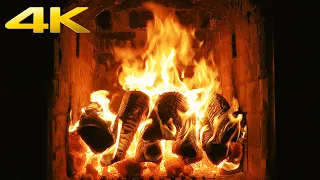 🔥 Relaxing Fire Sounds - The BEST Burning Fireplace with Crackling Fire Noise (3 HOURS) Fireplace 4K