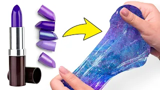 Make-Up and Glitter Make Beautiful Galaxy Slime