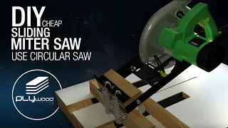 DIY Cheap Sliding Miter Saw use circular saw - simple sliding miter saw