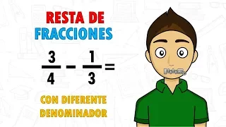 RESTA DE FRACCIONES CON DIFERENTE DENOMINADOR Super Facil - Para principiantes