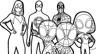 HOW TO DRAW to Spider-Man:across the spider-verse VS Spidey and His Amazing Friends - coloring pages