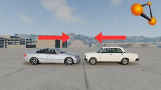 Mercedes benz E55 VS Lada 2107 - BeamNG Drive.