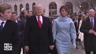 Trump family waves to the crowd during Inauguration Day 2017 parade