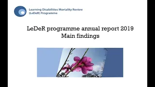 2019 LeDeR Annual Report key findings webinar