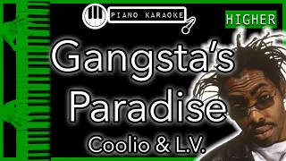 Gangsta’s Paradise (HIGHER +3) - Coolio & L.V. - Piano Karaoke Instrumental