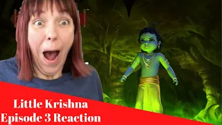 Little Krishna English Episode 3 REACTION! The Horror Cave