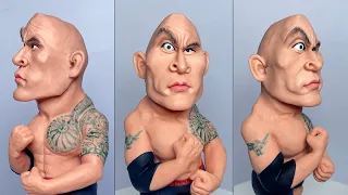 Making THE ROCK (Dwayne Johnson) funny sculpture with polymer clay | Kay's Clay