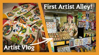 My First Artist Alley of the Year! New Merch Unboxing | Artist Studio Vlog