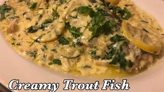 Lemon Garlic Trout Fish with Cream |Pan-fried Trout with Creamy Garlic Sauce |TMF cooking Channel |