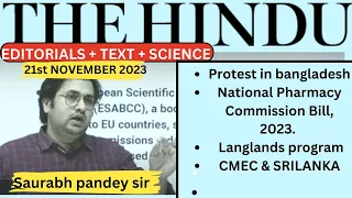 The Hindu  Editorial & News Analysis I 21st NOVEMBER 2023 II CMEC & SRILANKA, II Saurabh Pandey