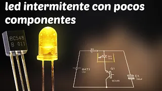 circuito de led intermitente fácil de hacer con un solo transistor