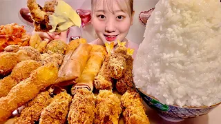 ASMR Various Fried Foods【Mukbang/ Eating Sounds】【English subtitles】