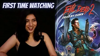 *seriously fun* Evil Dead 2 MOVIE REACTION (first time watching)