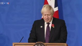 Prime Minister Boris Johnson speaks about the result of the climate agreement