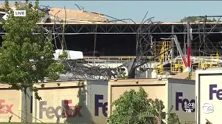 Tornado damages FedEx facility and area around it