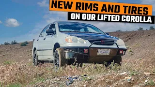 New Wheels and Tires on our LIFTED COROLLA | Gambler 500 Car Maintenance