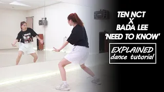 Ten NCT x Bada Lee 'Need to Know' by Doja Cat Dance Tutorial by Kathleen Carm | Mirrored + Explained