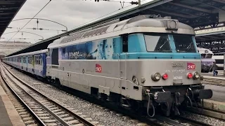 Trains TGV ICE TER INTERCITES CC 72100 et TRANSILIEN BB 67400 en Gare de PARIS EST