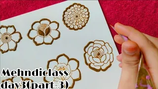 Sehreen Henna classes Day3|tips&tricks|learn basic henna flower🌼|(part -2 )@sehreenshennaclasses