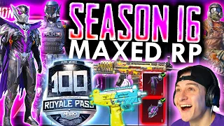 MAXED SEASON 16 ROYALE PASS! 100 Tiers + Rewards! | PUBG Mobile