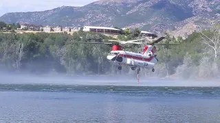 Chinook siphoning water for a fire in Layton, Utah