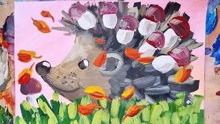 ЁЖИК |Рисование красками для детей! Только 5 цветов