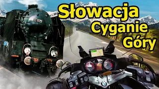 Droga Knurowska, Słowacja z widokiem na Tatry, Przełęcz nad Łapszanką i Skansen Kolejowy motocyklem.