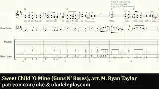 Sweet Child O' Mine (Guns N' Roses) arr.for Ukulele Ensemble / Orchestra / Band by M. Ryan Taylor
