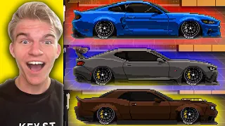 BUYING 3 CRAZY FAST AMERICAN MUSCLE CARS | PIXEL CAR RACER!(ZL1 CAMARO, HELLCAT/DEMON AND GT500)