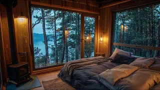 Rainy Tropical Forest Ambience | Soft Rain and Thunder At Cozy Porch | Sleep, Relax