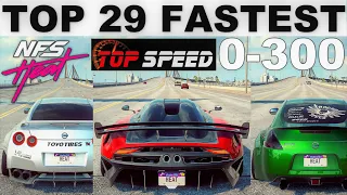Top 29 Fastest 0-300 Cars - NFS Heat | Insane Acceleration