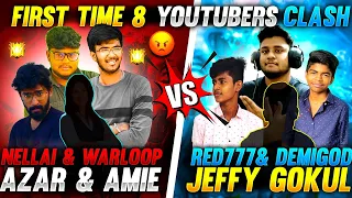 First Time In History-All Youtubers In Same Match ||CLASH BETWEEN 8 TOP TUBERS - Garena Free Fire