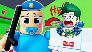 ПОБЕГ ИЗ ТЮРЬМЫ от СУМАСШЕДШЕГО РЕБЕНКА БАРРИ В ROBLOX