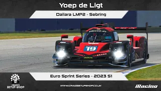 iRacing - 23S1 - Dallara LMP2 - Euro Sprint Series - Sebring - YL