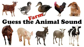 GUESS THE FARM ANIMAL SOUND GAME | ANIMAL SOUND QUIZ - FOR KIDS, KINDERGARTEN, PRESCHOOLERS