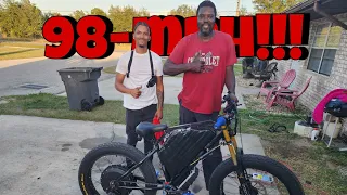 Fastest DIY ebike on YouTube!!!!  8000w Tommebike  98mph!!!!!