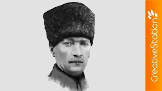 Mustafa Kemal Ataturk - Speed Painting (#Photoshop) | CreativeStation