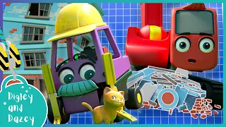 Kitten Crisis ! | 🚧 🚜 | Digley and Dazey | Kids Construction Truck Cartoons