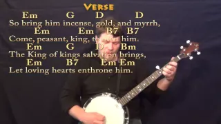 What Child is This (CHRISTMAS) Banjo Cover Lesson in Em with Chords/Lyrics