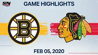 NHL Highlights | Bruins vs Blackhawks – Feb. 5, 2020