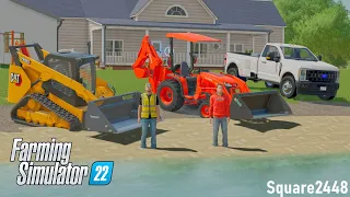 Landscape Projects At Lake House! (2 Person Crew) | FS22 Landscaping
