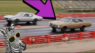 1967 Pontiac GTO vs 1968 Hurst Olds | PURE STOCK DRAG RACE