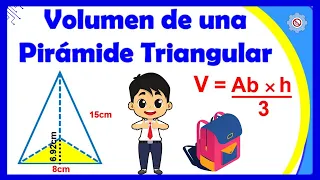 ✅ Volumen de una PIRÁMIDE TRIANGULAR, fácil - Ejemplos Resueltos | Cuerpos Geométricos 👍