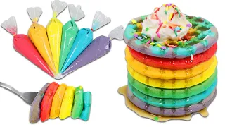 How to Make Delicious Mini Rainbow Waffles | Fun & Easy DIY Rainbow Desserts!