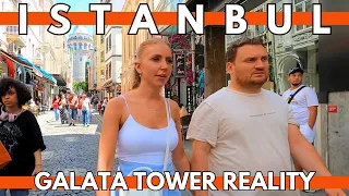 Istanbul Galata Tower Reality 27 June 2023 4K Walking Tour