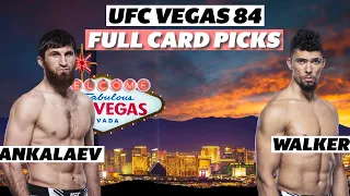 Full Card Predictions for UFC Fight Night: Ankalaev vs. Walker | Vegas 84