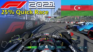 F1 2021 - Baku 25% Race in Verstappen's Red Bull | PS5