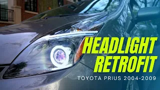 How To Retrofit Projector Headlights Toyota Prius 2nd Gen (2004-2009) DIY