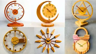 6 Most Loved Beautiful Wooden Clock Models //// DIY Simple Art Wooden Clocks At Home.